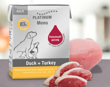 Platinum Nassnahrung Duck + Turkey 375g