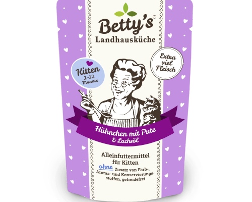 Betty's Landhausküche Kitten Frischebeutel Hühnchen mit Pute 100g