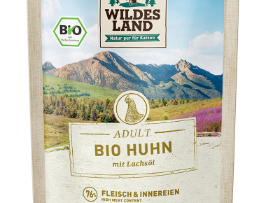 Wildes Land Bio Adult Huhn mit Lachsöl 85g