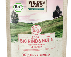 Wildes Land Bio Adult Rind & Huhn mit Cranberries & Lachsöl 85g